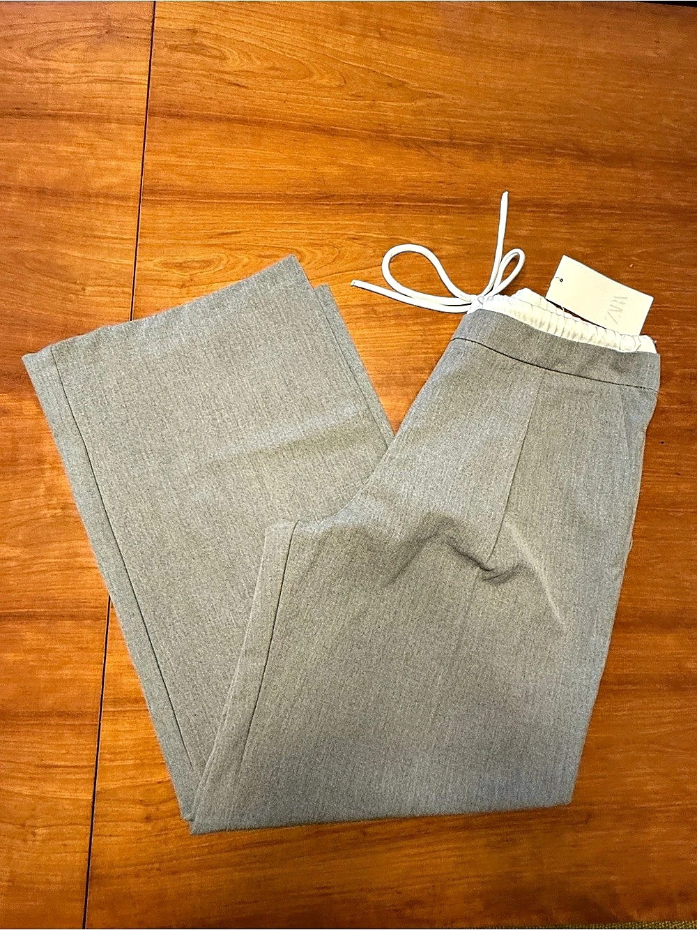 ZARA Boxer Waistband Trousers Gray Medium